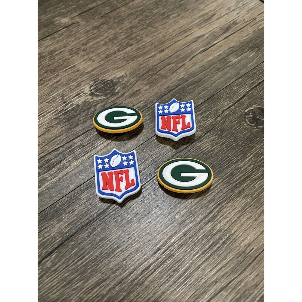 Green Bay Packers Football Team Sports Charm For Crocs Shoe Charms - 4 Pieces